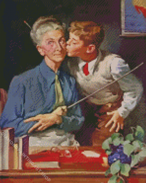 Student Kissing His Teacher Diamond Painting