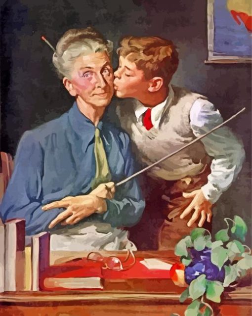 Student Kissing His Teacher Diamond Painting