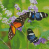 3 Butterflies and Flowers Diamond Painting