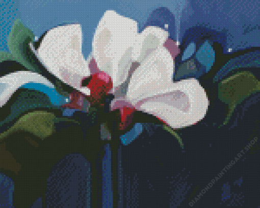 Abstract White Flower Diamond Painting