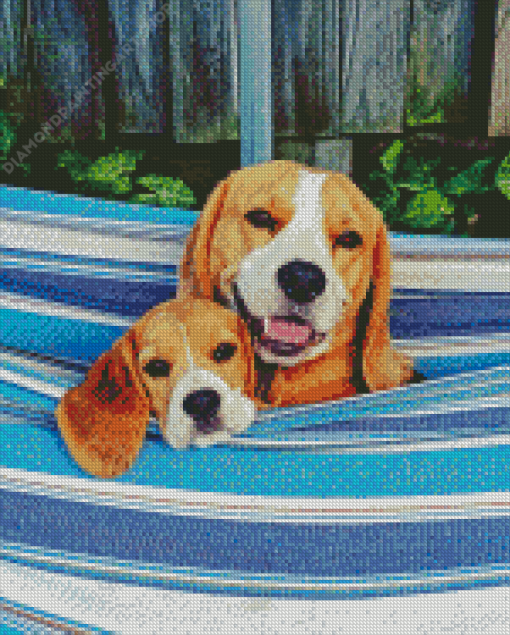 Beagle Dog On Hammock Diamond Painting