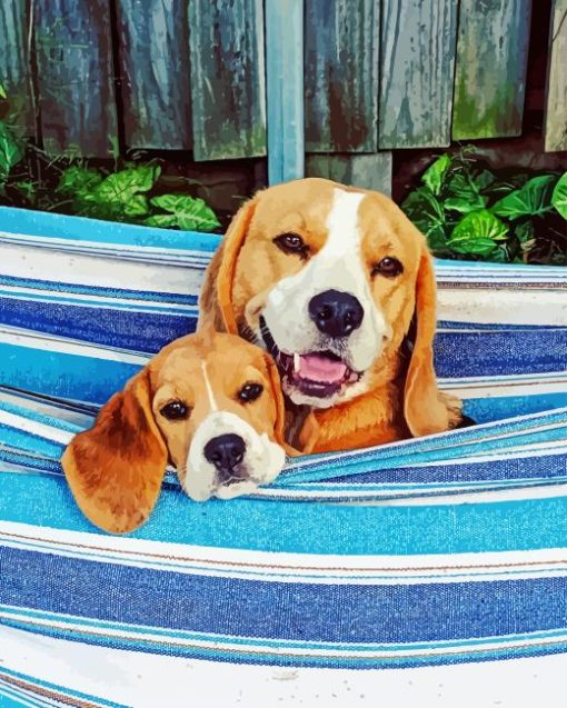 Beagle Dog On Hammock Diamond Painting