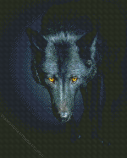 Black Wolf Diamond Painting