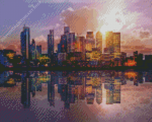 Canary Wharf Water Reflection Diamond Painting