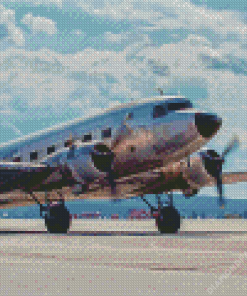 Douglas C 47 Skytrain Aeroplane Diamond Painting