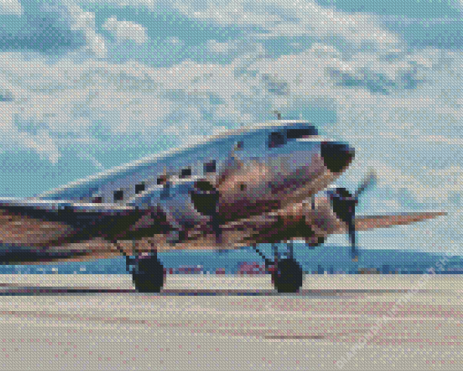 Douglas C 47 Skytrain Aeroplane Diamond Painting