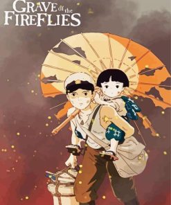 Grave of The Fireflies Poster Diamond Painting