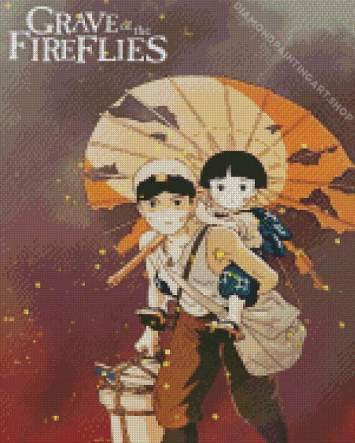 Grave of The Fireflies Poster Diamond Painting