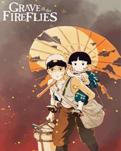 Grave of The Fireflies Poster Diamond Painting