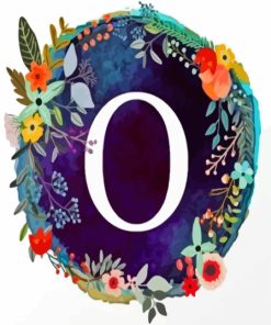 Letter O With Flowers Art Diamond Painting