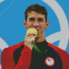 Michael Phelps With Gold Medals Diamond Painting