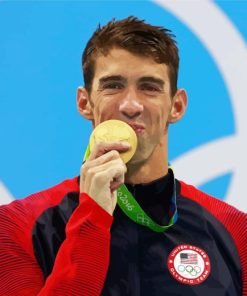 Michael Phelps With Gold Medals Diamond Painting