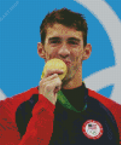 Michael Phelps With Gold Medals Diamond Painting