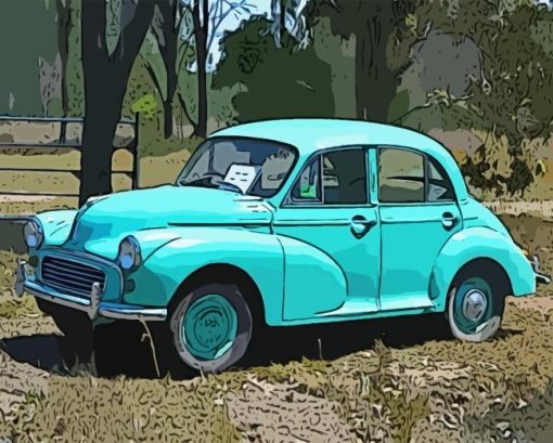 Morris Minor Car Illustration Diamond Painting