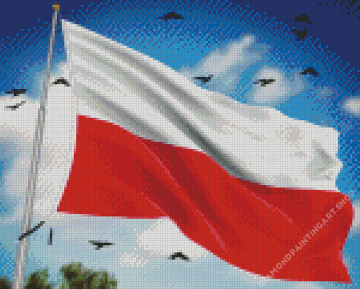 Polish Flag And Birds Diamond Painting