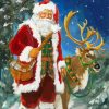 Santa and Reindeer Art Diamond Painting