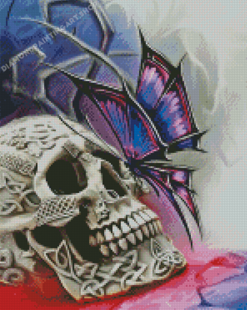 Skull Butterfly Diamond Painting