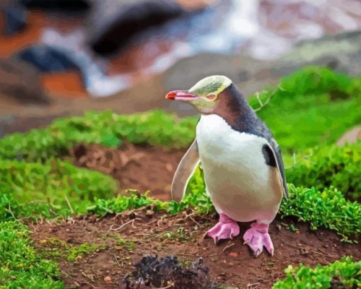 Yellow Eyed Penguin Diamond Painting