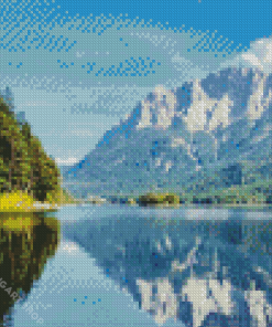 Zugspitze Water Reflection Diamond Painting