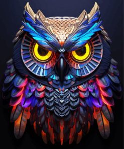 Colorful Futurism Owl Diamond Painting