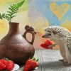 Hedgehog and Strawberries Diamond Painting