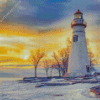 Lighthouse During Sunset Diamond Painting