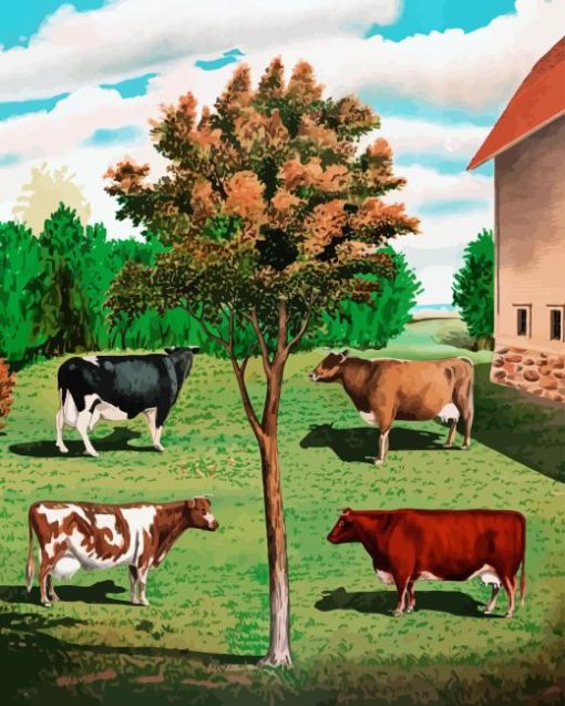 Ayrshire Cows Diamond Painting