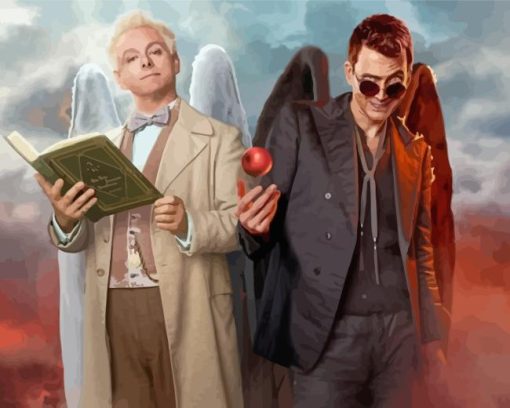 Aziraphale and Crowley Characters Diamond Painting