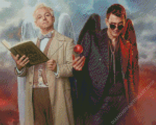 Aziraphale and Crowley Characters Diamond Painting