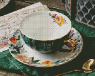 Cup and Saucer Diamond Painting