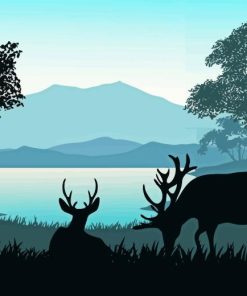 Deer Landscape Diamond Painting