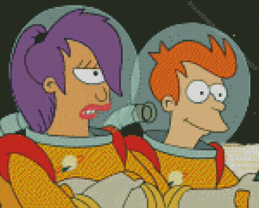 Fry and Leela Diamond Painting