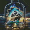 Pirate Ship In Bottle Diamond Painting