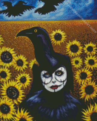Raven Sunflower Diamond Painting