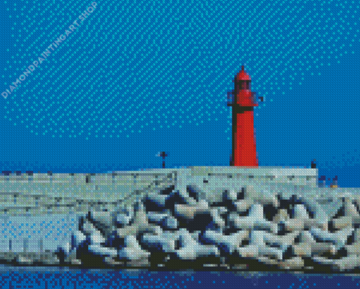 Red Lighthouse Diamond Painting