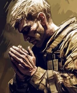 Soldier Praying Diamond Painting