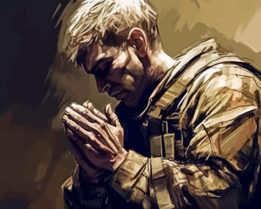 Soldier Praying Diamond Painting