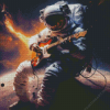 Astronaut With Guitar Diamond Painting