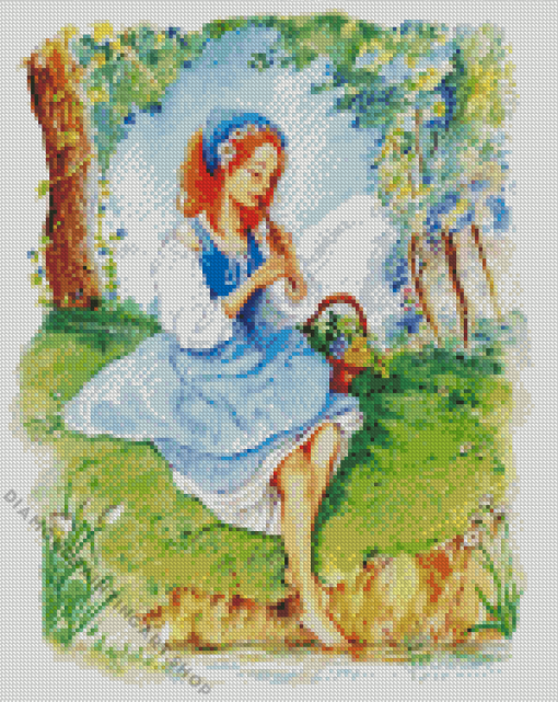 Girl Playing Penny Whistle Diamond Painting