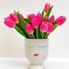Pink Tulips In Vase Diamond Painting