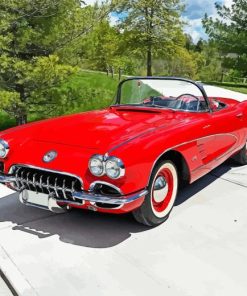 Red 1960 Corvette Diamond Painting