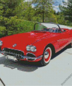 Red 1960 Corvette Diamond Painting