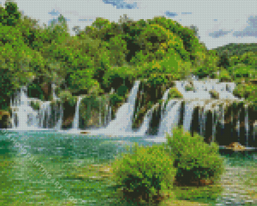 Croatia Waterfall Diamond Painting