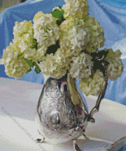 Flowers In a Silver Pitcher Diamond Painting