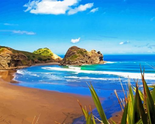 Piha Beach Diamond Painting