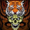 Skull And Tiger Diamond Painting