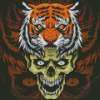 Skull And Tiger Diamond Painting