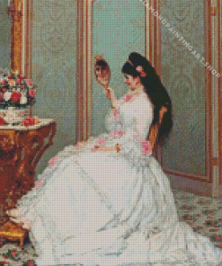 Woman With a Mirror Art Diamond Painting