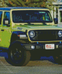 Green Jeep Diamond Painting