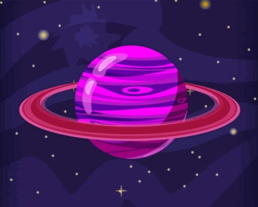 Purple Planet Diamond Painting